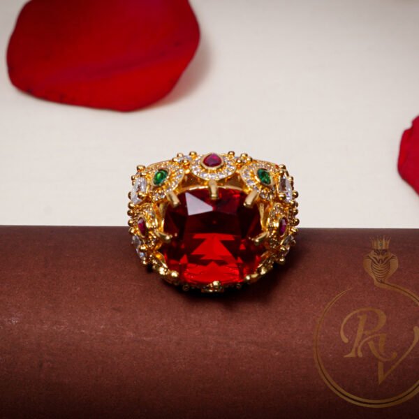 RAJWADI RED STONE RING FOR MEN