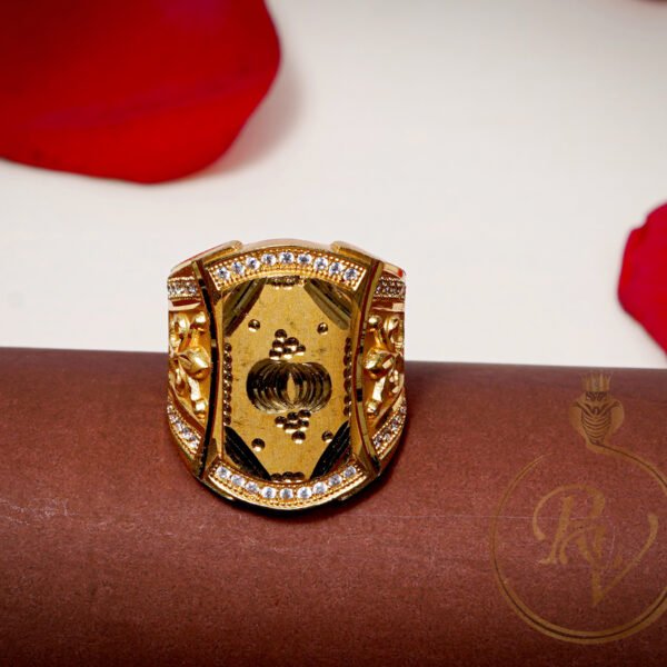 GOLD PLATED CHILLAI WORK OWL DESIGN RING