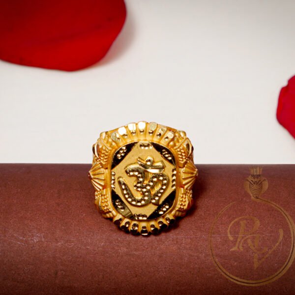 1GM OM RING DESIGN WITH GOLD PLATED