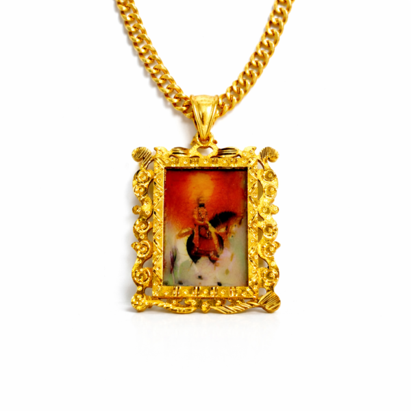 GOLD PLATED IMITATION RAMDEVPIR PHOTO PENDENT